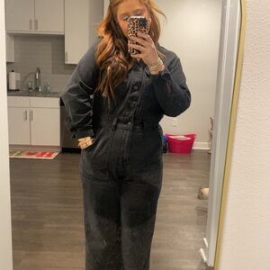 Women's Black Denim Jumpsuit